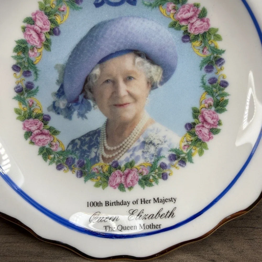 Royal Crown‎ Duchy Queen Elizabeth Queen Mother 100 Birthday Commemorative Plate